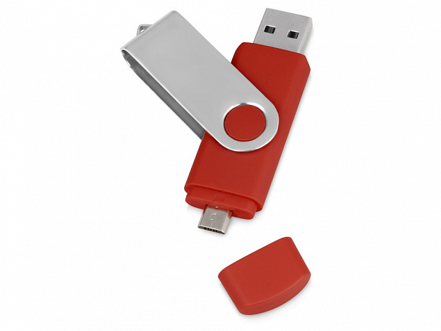 USB/micro USB-флешка на 16 Гб «Квебек OTG» с логотипом в Уфе заказать по выгодной цене в кибермаркете AvroraStore