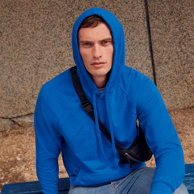 Толстовка без начеса LIGHTWEIGHT HOODED SWEAT 240 с логотипом в Уфе заказать по выгодной цене в кибермаркете AvroraStore