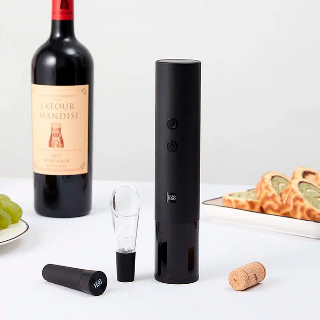 Винный набор HuoHou Electric Wine Bottle Opener 4 in 1, черный с логотипом в Уфе заказать по выгодной цене в кибермаркете AvroraStore