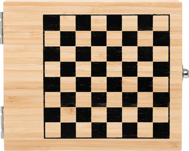 Винный набор BAMBOO CHESS с шахматной игрой, коричневый с логотипом в Уфе заказать по выгодной цене в кибермаркете AvroraStore