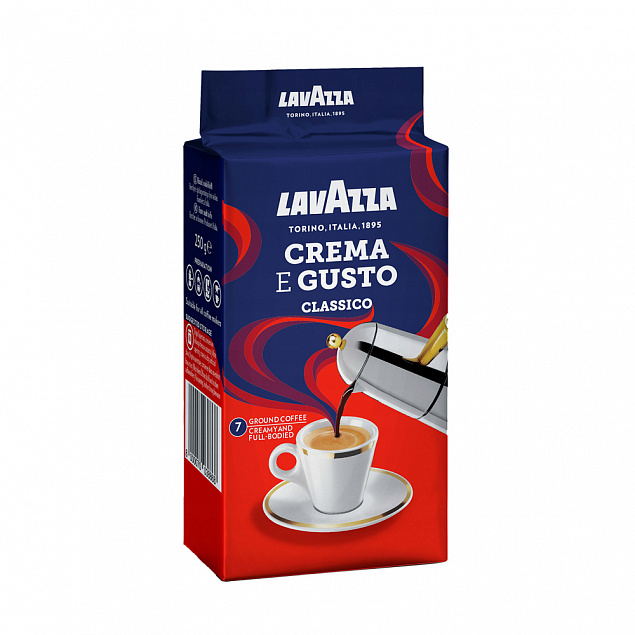 КОФЕ &quot;Lavazza&quot;  мол. пач. 250г*20 Crema e Gusto вак/уп. INT с логотипом в Уфе заказать по выгодной цене в кибермаркете AvroraStore