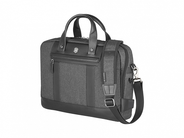 Портфель VICTORINOX Architecture Urban2 15 Briefcase 15'', серый, полиэстер/кожа, 42x13x31 см, 16 л с логотипом в Уфе заказать по выгодной цене в кибермаркете AvroraStore