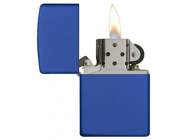 Зажигалка ZIPPO Classic с покрытием Royal Blue Matte с логотипом в Уфе заказать по выгодной цене в кибермаркете AvroraStore