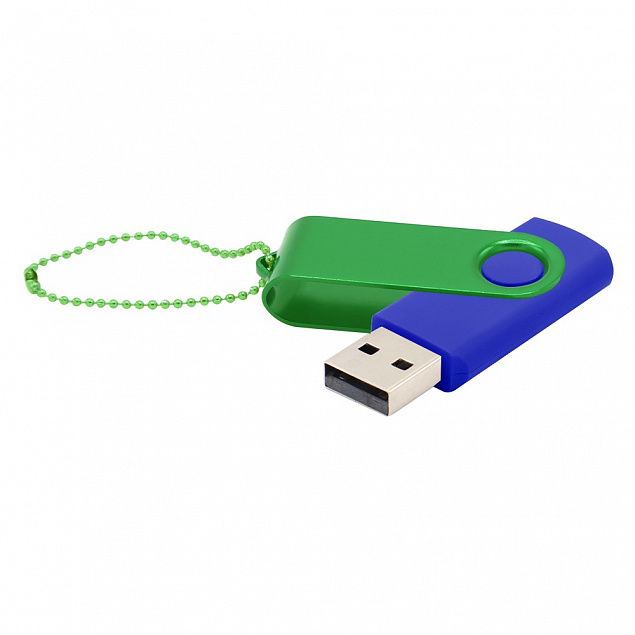 Флешка Designer To Go 2.0 USB 16Gb, синий/зеленый с логотипом в Уфе заказать по выгодной цене в кибермаркете AvroraStore