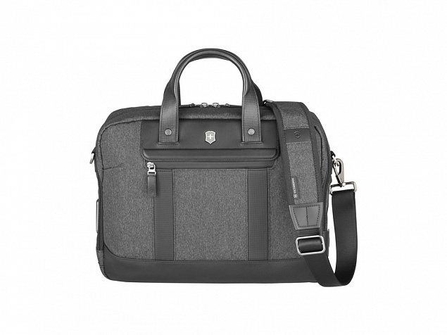 Портфель VICTORINOX Architecture Urban2 15 Briefcase 15'', серый, полиэстер/кожа, 42x13x31 см, 16 л с логотипом в Уфе заказать по выгодной цене в кибермаркете AvroraStore