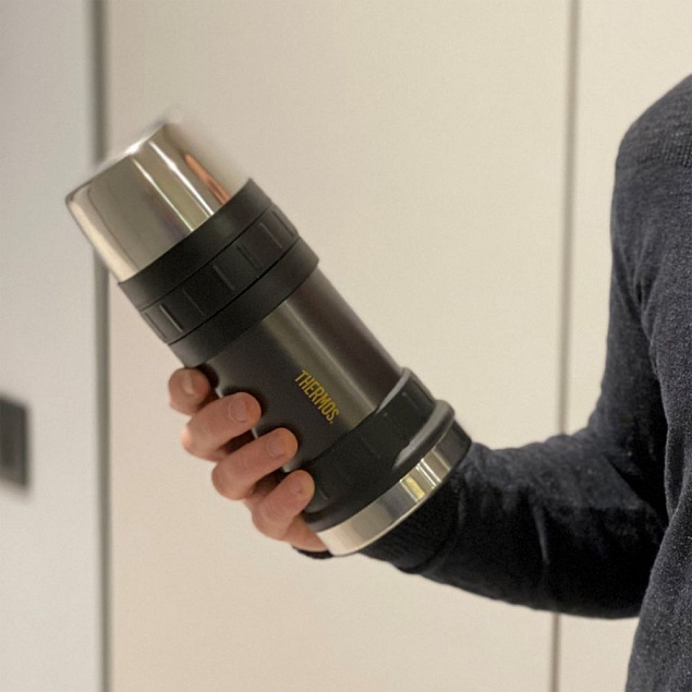 Термос для еды Thermos Work 2345GM, графитовый с логотипом в Уфе заказать по выгодной цене в кибермаркете AvroraStore