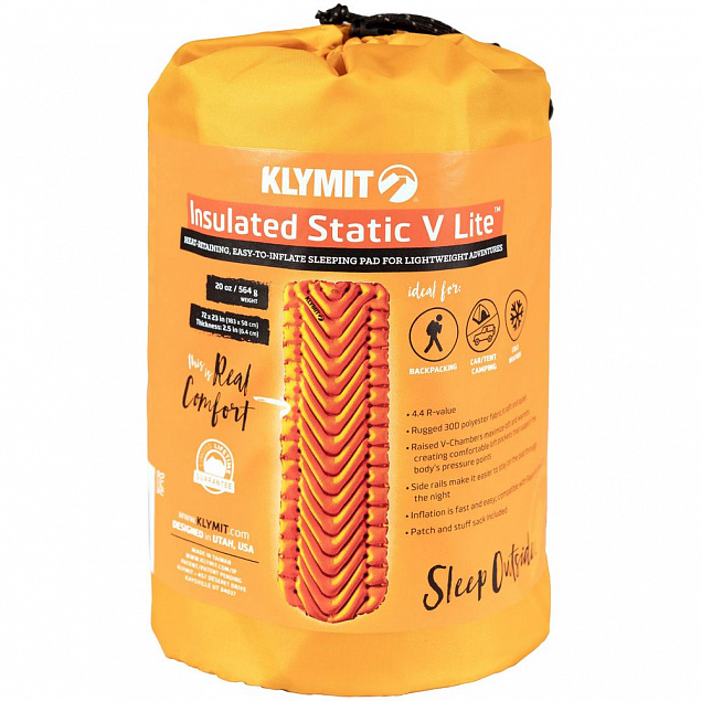 Надувной коврик Insulated Static V Lite, оранжевый с логотипом в Уфе заказать по выгодной цене в кибермаркете AvroraStore