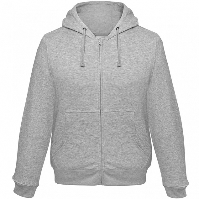 Толстовка мужская Hooded Full Zip серый меланж с логотипом в Уфе заказать по выгодной цене в кибермаркете AvroraStore