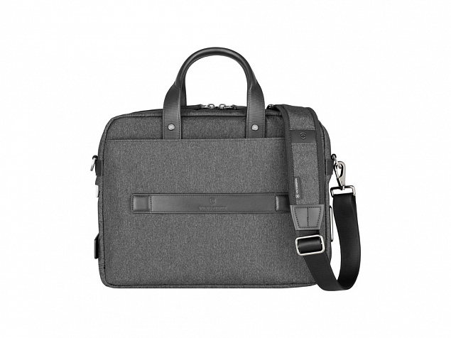 Портфель VICTORINOX Architecture Urban2 15 Briefcase 15'', серый, полиэстер/кожа, 42x13x31 см, 16 л с логотипом в Уфе заказать по выгодной цене в кибермаркете AvroraStore