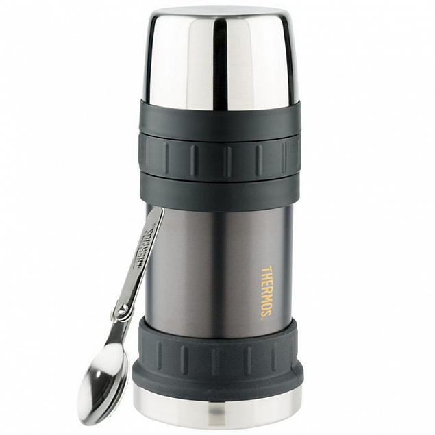 Термос для еды Thermos Work 2345GM, графитовый с логотипом в Уфе заказать по выгодной цене в кибермаркете AvroraStore